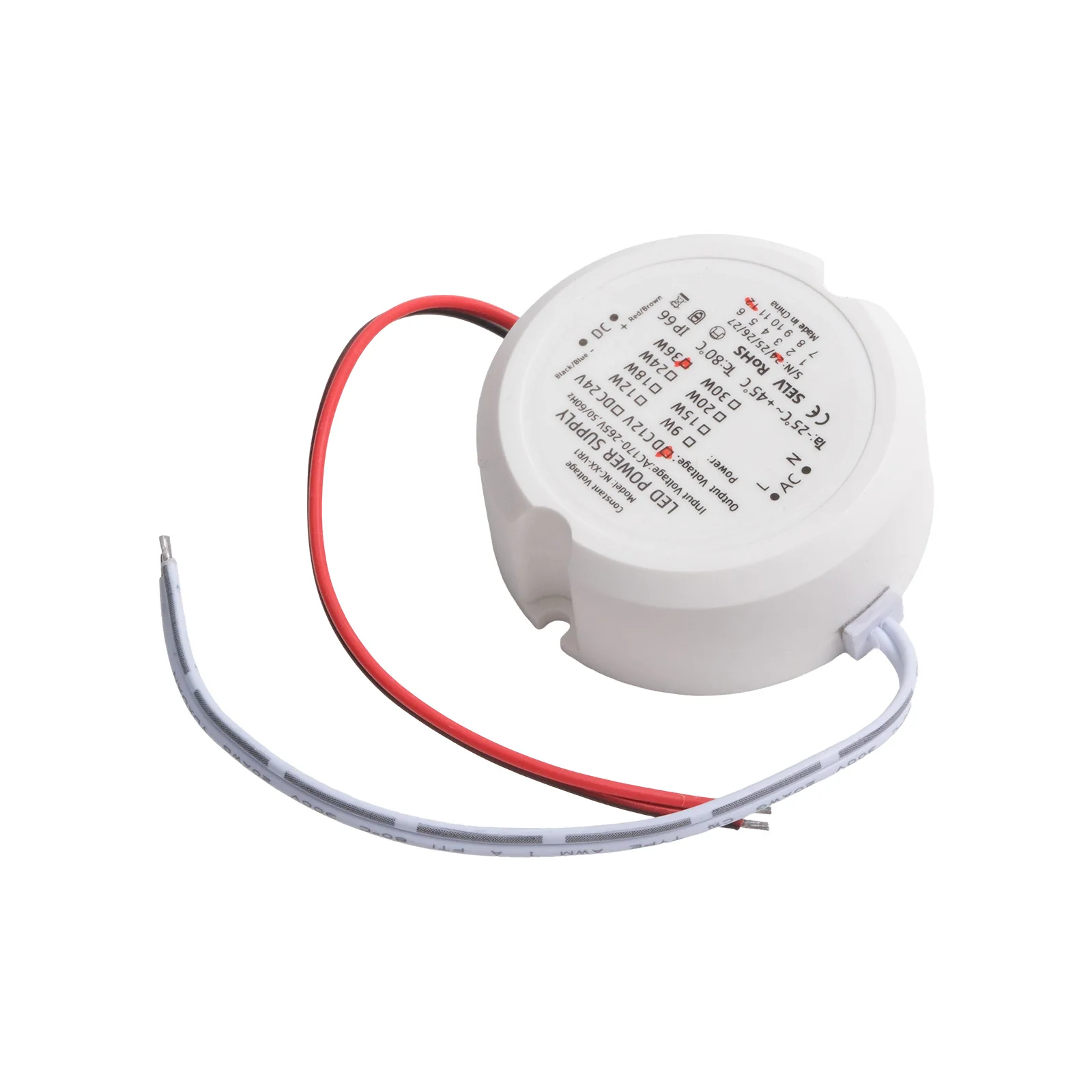 36W Constant Voltage 55*23mm 12V 24V Power Supply Robust Safety Features Short Circuit Protection Surge Protection