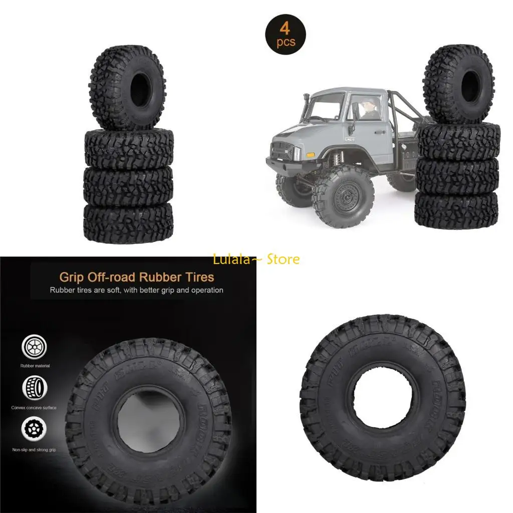 

Y4QA 4PCS Wheel Tires for 1/10 RC Crawler SCX10 90046 AXI03007 6 Trx-4 D90