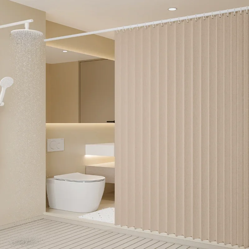 1PC Folding Curtain Series Shower Curtain Is Suitable for Bathroom Waterproof Shower Dry and Separation Partition Curtain