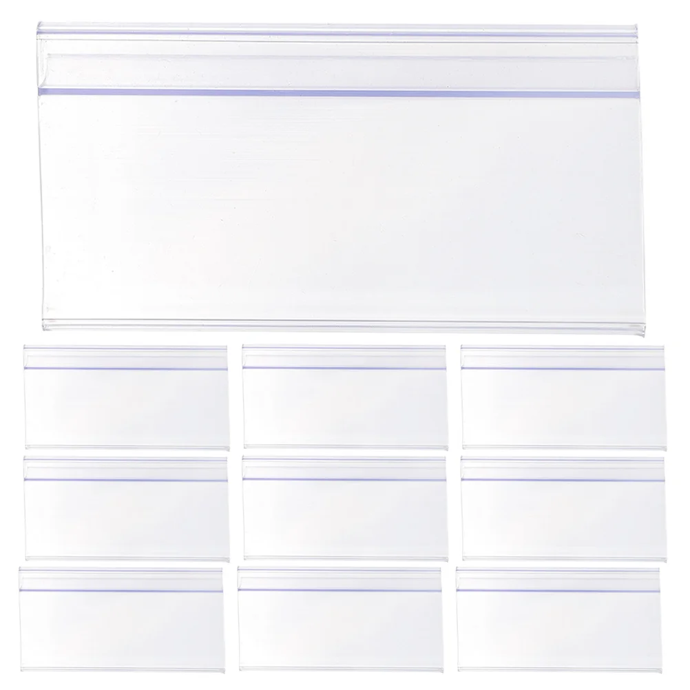 

20Pcs Clear Plastic Shelf Label Holders Supermarket Price Tags Transparent Display Sign Holder Easy Adjustment