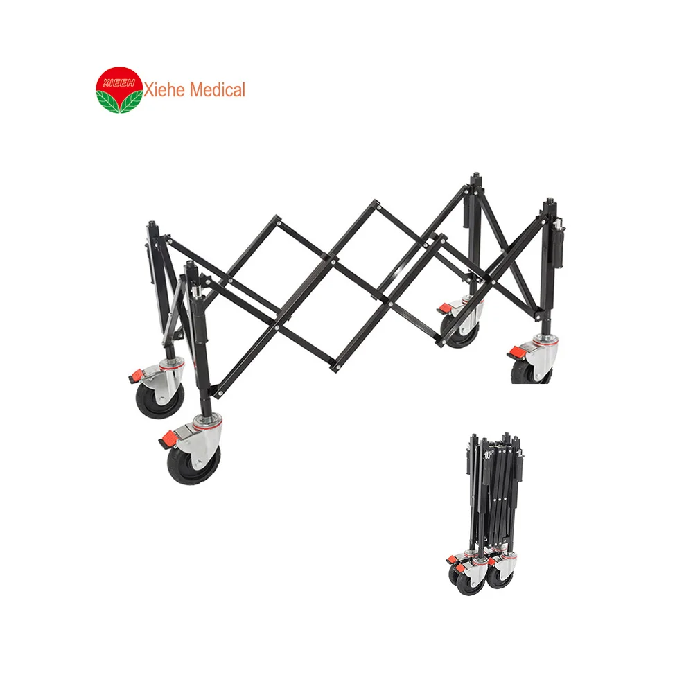 XIEEH Aluminium American Style Stainless Steel Coffin Trolley Church Truck