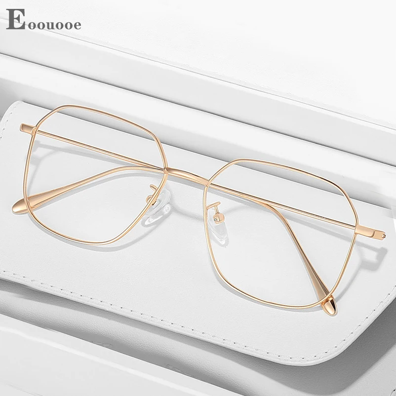 

Gold Titanium Women's Glasses Frame Internet Celebrity Eyewear Myopia Prescription Anti Blue Light Lenes Anti-Reflection Gafas