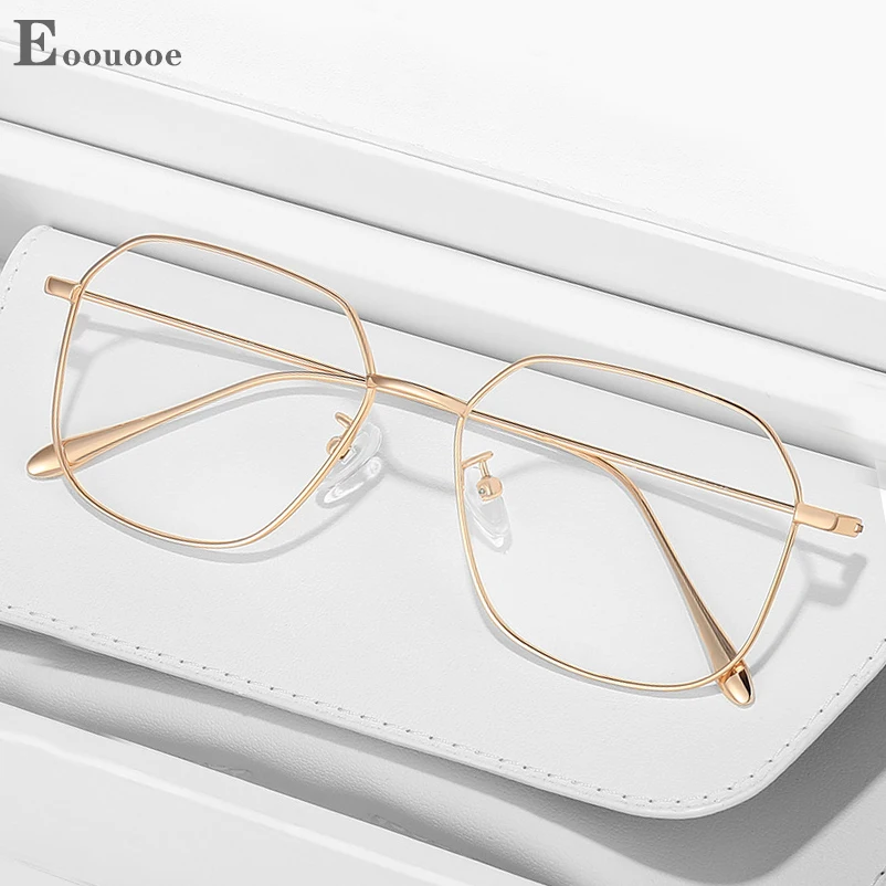 Gold Titanium Women's Glasses Frame Internet Celebrity Eyewear Myopia Prescription Anti Blue Light Lenes Anti-Reflection Gafas