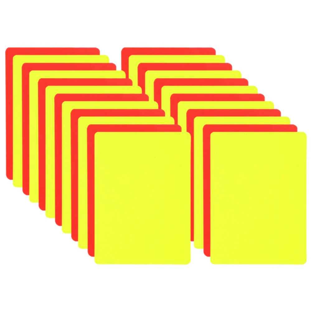 22Pcs Soccer Referee Red Yellow Cards Compact Durable PVC Football Penalty Match Tools School Stadium Gear Soccer Red Card