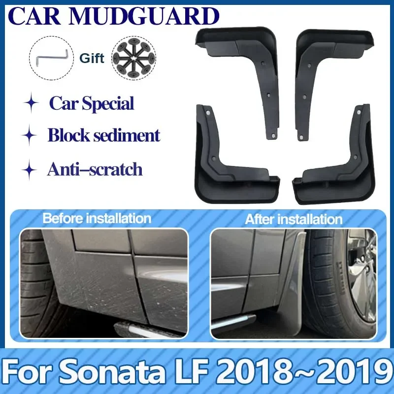 Car Mudflaps For Hyundai Sonata LF 2018 2019 Mud Guards Flaps Splash Front Rear Wheel Fender Protect MudGuards Auto Accessories