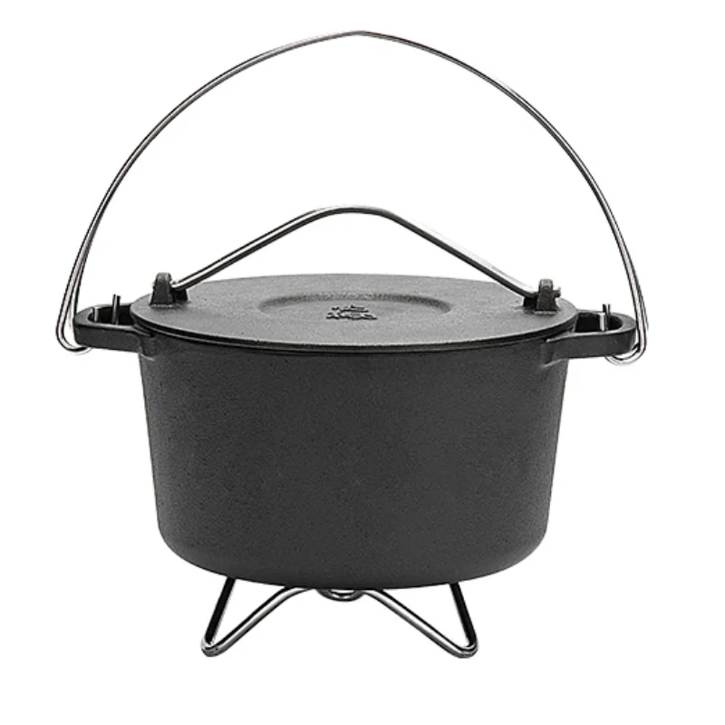 

Huofeng-Outdoor Flat Bottom Cast Iron Pot, Soup Pot, Fry and Vegetable Pot, Electromagnetic Furnace Zero Coat, New Product