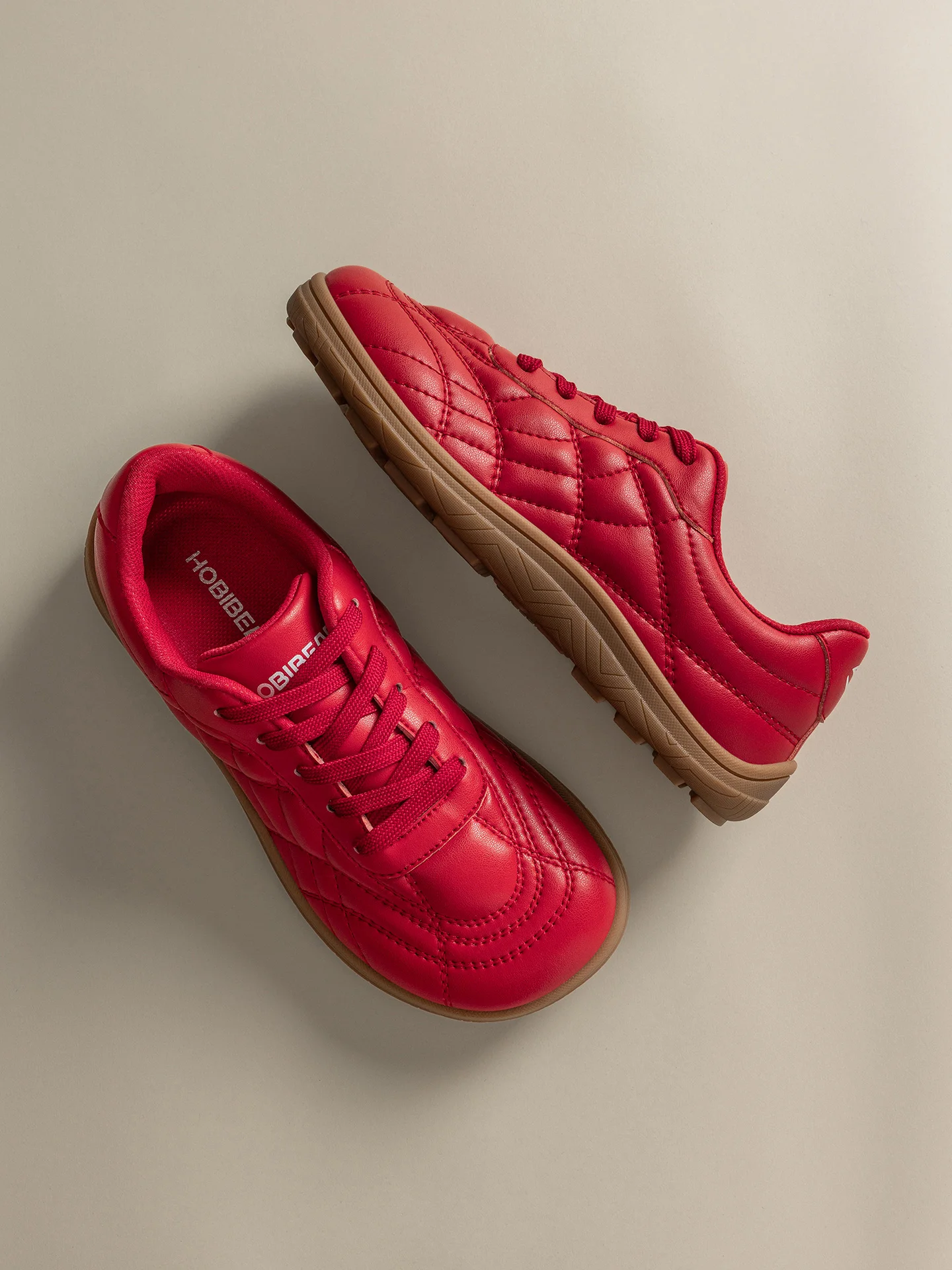 HOBIBEAR Damen-Sneaker mit breiter Zehenbox, Kunstleder, Barfußschuhe, klassische Schnürschuhe mit Nähfaden, zum Gehen geeignete Schnürsneaker – Detail 8