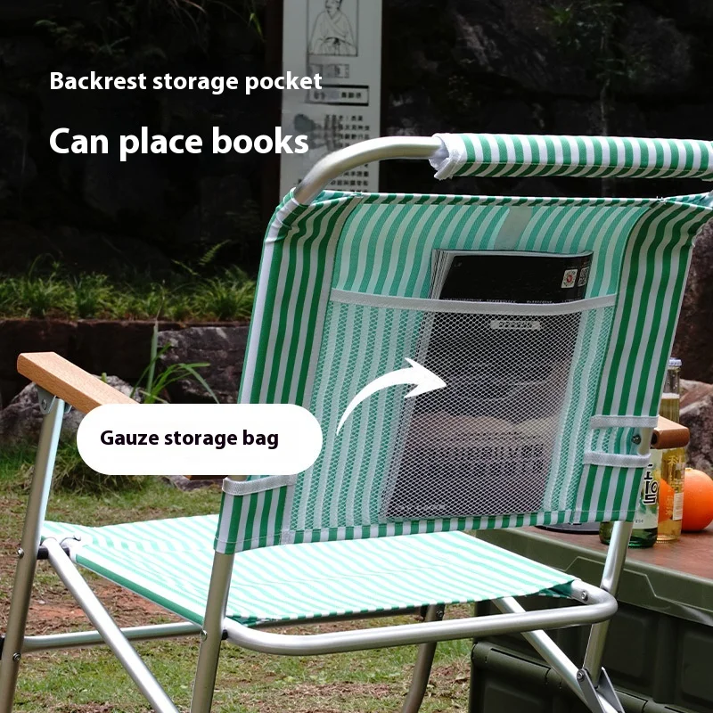 Ultraleichter tragbarer Klappstuhl aus Aluminiumlegierung für Outdoor-Camping, Angeln, gestreift, Strand, Freizeit