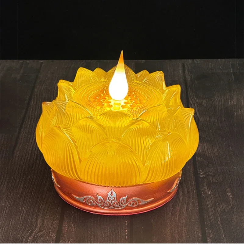 Rechargeable lotus lamp for Buddha, worship supplies, Buddhist utensils, household  electronic candle holders in front