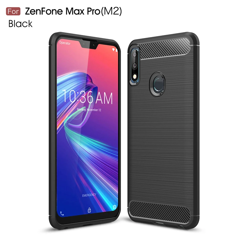 ASUS Zenfone Max Pro M2 Case ZB631KL Firm Rubber Bumper Carbon Fiber Case For Cover Asus Zenfone Max Pro M2 ZB631KL Luxury Case