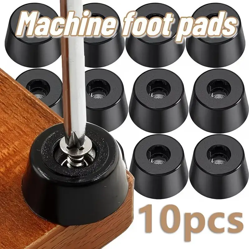 10Pcs Anti-Slip Bumper Rubber Pad Shock Absorption Machine Foot Pads Perfect For Furniture Desks Cabinets And Appliances