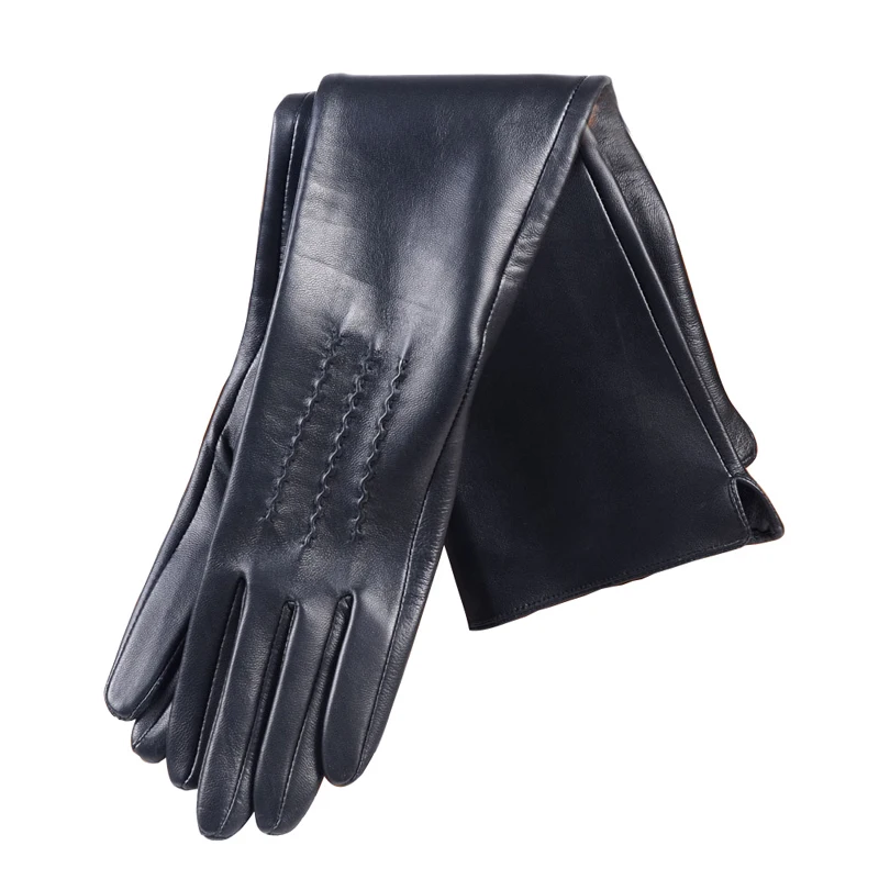 30cm-80cm Women\'s Ladies Real leather Double sides Leather Unlined Overlength Party Evening gloves long gloves Customizable