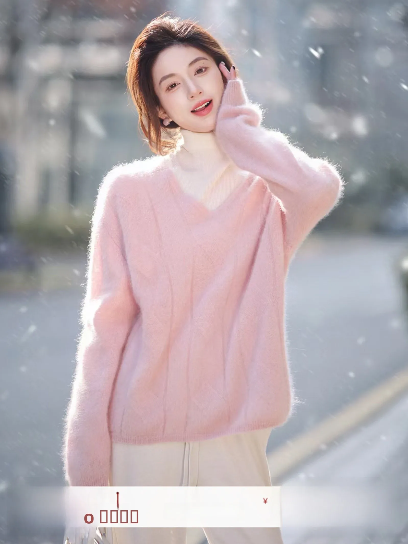 

Свитер ZhaodaXi Sweet Heart Camere, роскошный, плотный, вязаный, свободного кроя, мягкий, с V-образным вырезом, женский, длинный, вязаный шерстяной топ