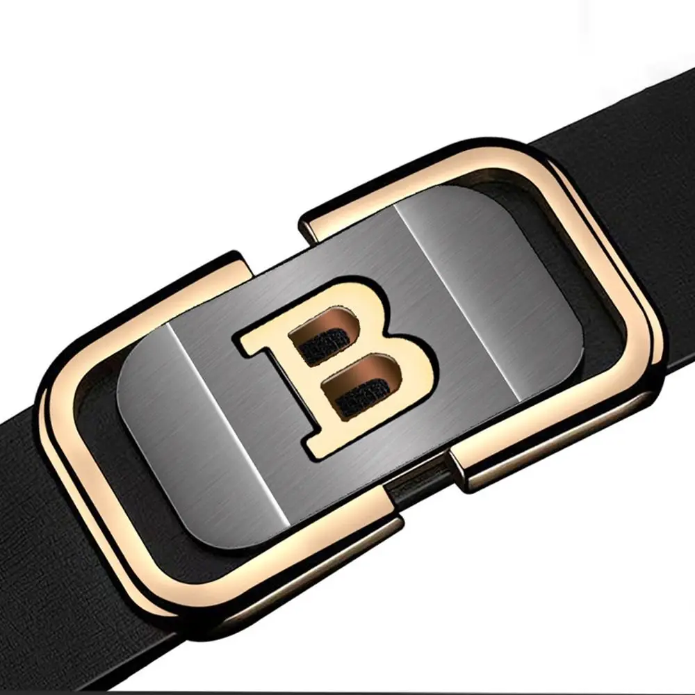 عارضة بو الجلود الأعمال حزام جلد تصميم فاخر خمر التلقائي مشبك حزام حزام للرجل
