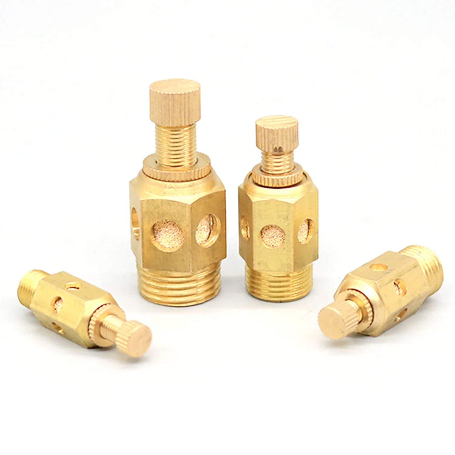 Brass Muffler Quick Exhaust Pneumatic Silencer exhaust Air Muffler with flow regulator muffling throttle valve air muffler STL