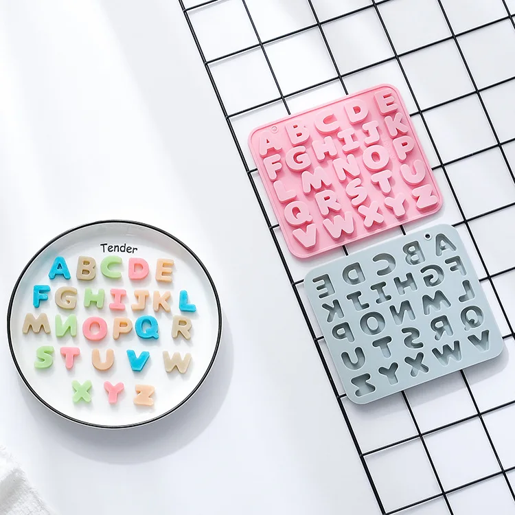 26Cavity English letters Silicone Mold 3D Chocolate Mold Cake Candy Mold Baking Tool DIY Fondant Decor Craft Cookie Mould view 6