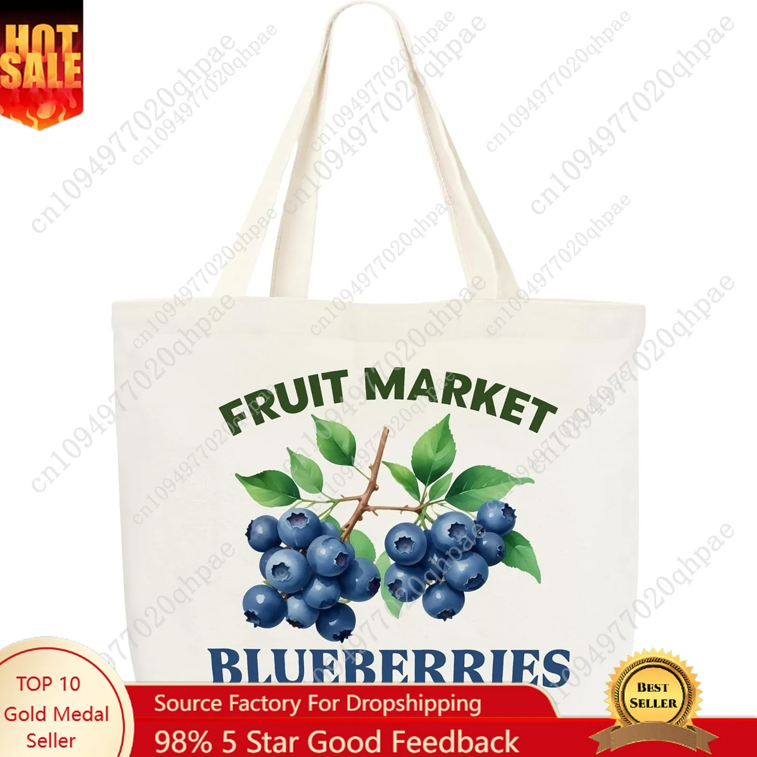 

Canvas Tote Bag, Blueberry Tote Bag For Women, Blueberry Themed Gifts For Blueberry Lovers, Funny Book Tote Bag , Market Shoppin