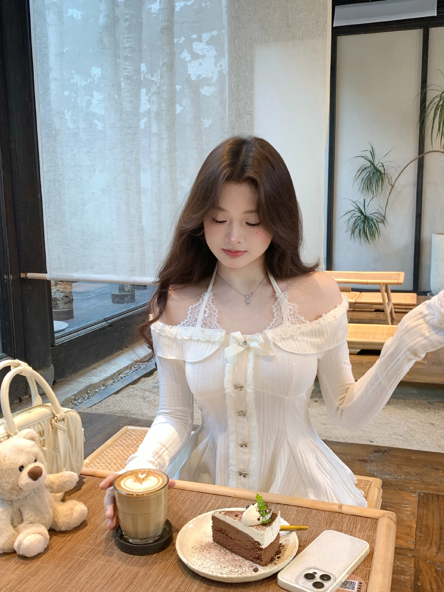 

Женский вязаный топ с кружевной отделкой и длинными рукавами, облегающий, осенне-зимний, в стиле Sweet Sle, Pure Desire Base