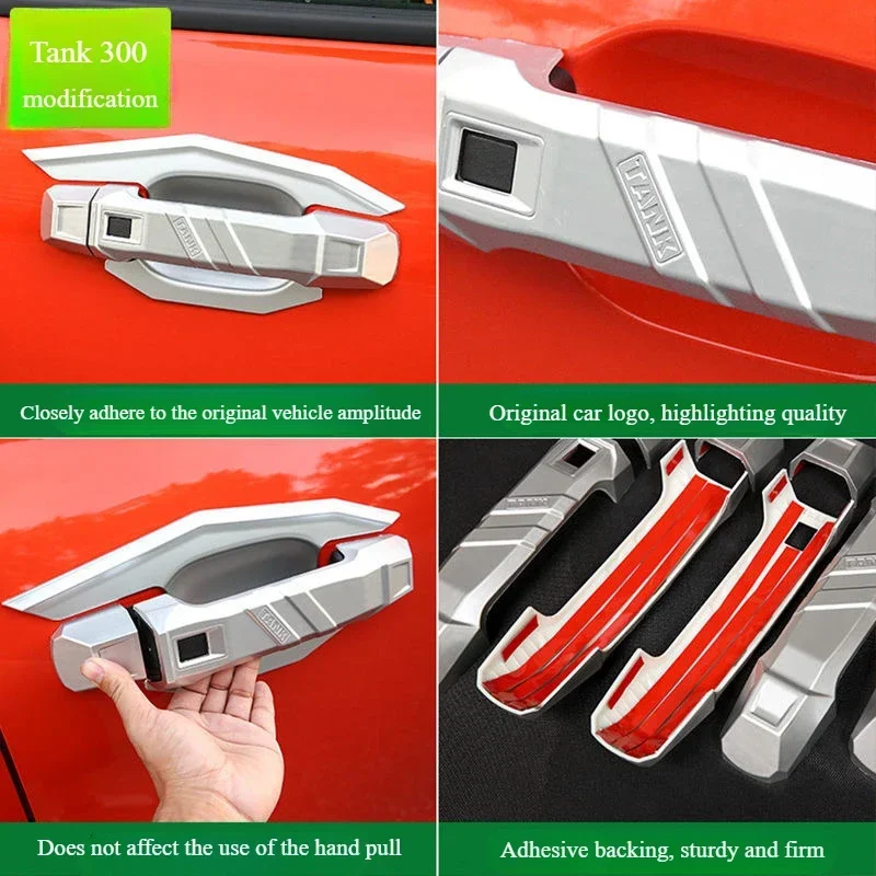 Fit for Great Wall Tank 300 Exterior Door Handle Wrist Sticker Special Modification Anti-Scratch Protection Decal for Car