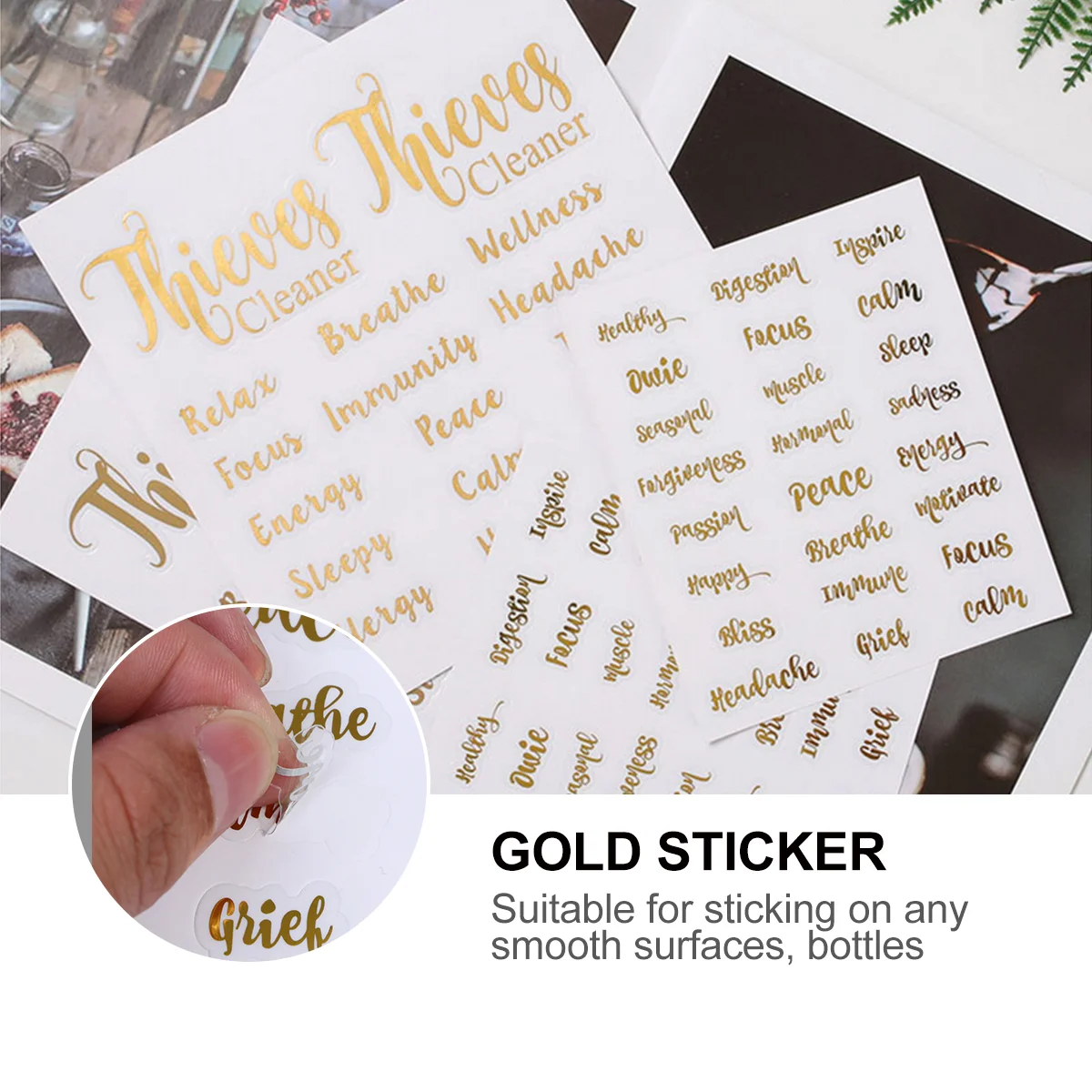 5 Sheets Labels Essential Oil Bottle Alphabet Stickers Perfume Tags Fragrance for Man