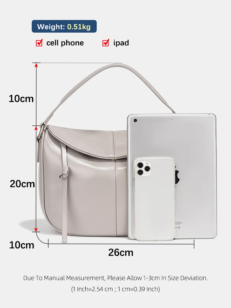 Zency Soft Genuine Leather Hobo Bag Simple Fashion Tassel Handbag For Women Large Crossbody Shoulder Bag For Commuter Shopper