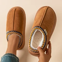 Fashion Winter Soft Sole Women's Slipper Boots Fuzzy Outdoor Casual Simple Anti-slip Indoor Warm Comfort Men Plush Home Shoes 6