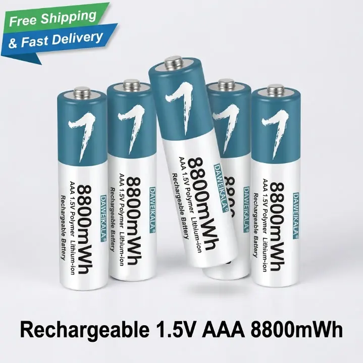 

Rechargeable 1.5V AAA Lithium Battery 8800mWh for Remote, Mouse, Small Fan and Children's Electric Toys