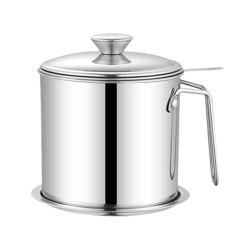 Stainless Steel Oil Strainer Pot Container Jug Storage Can With Filter Cooking Oil Pot For Kitchen Household Tools