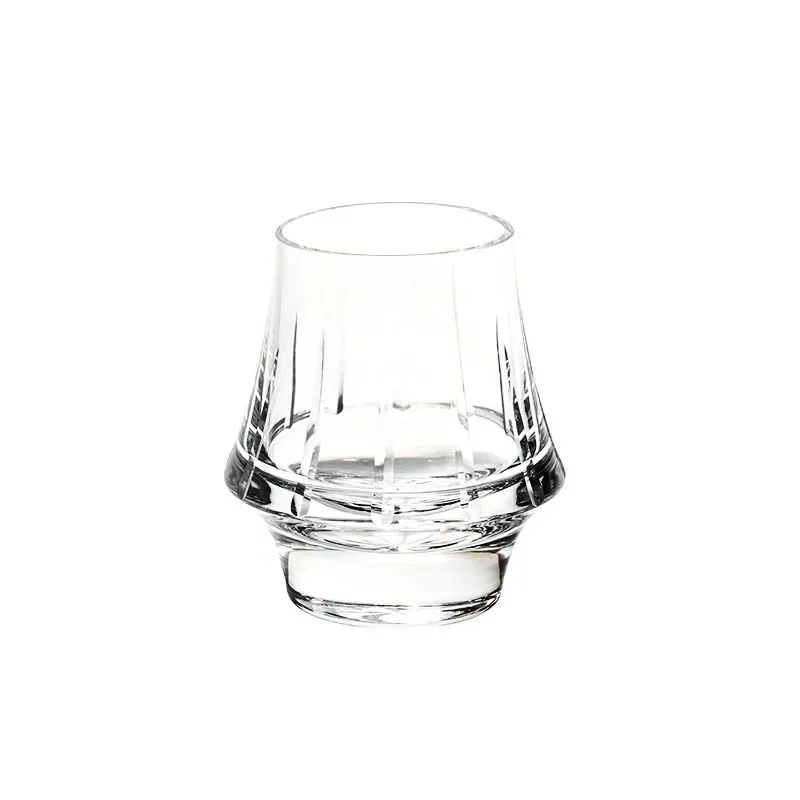 Drunk shot glass, striped whiskey, crystal scented glass, foreign wine