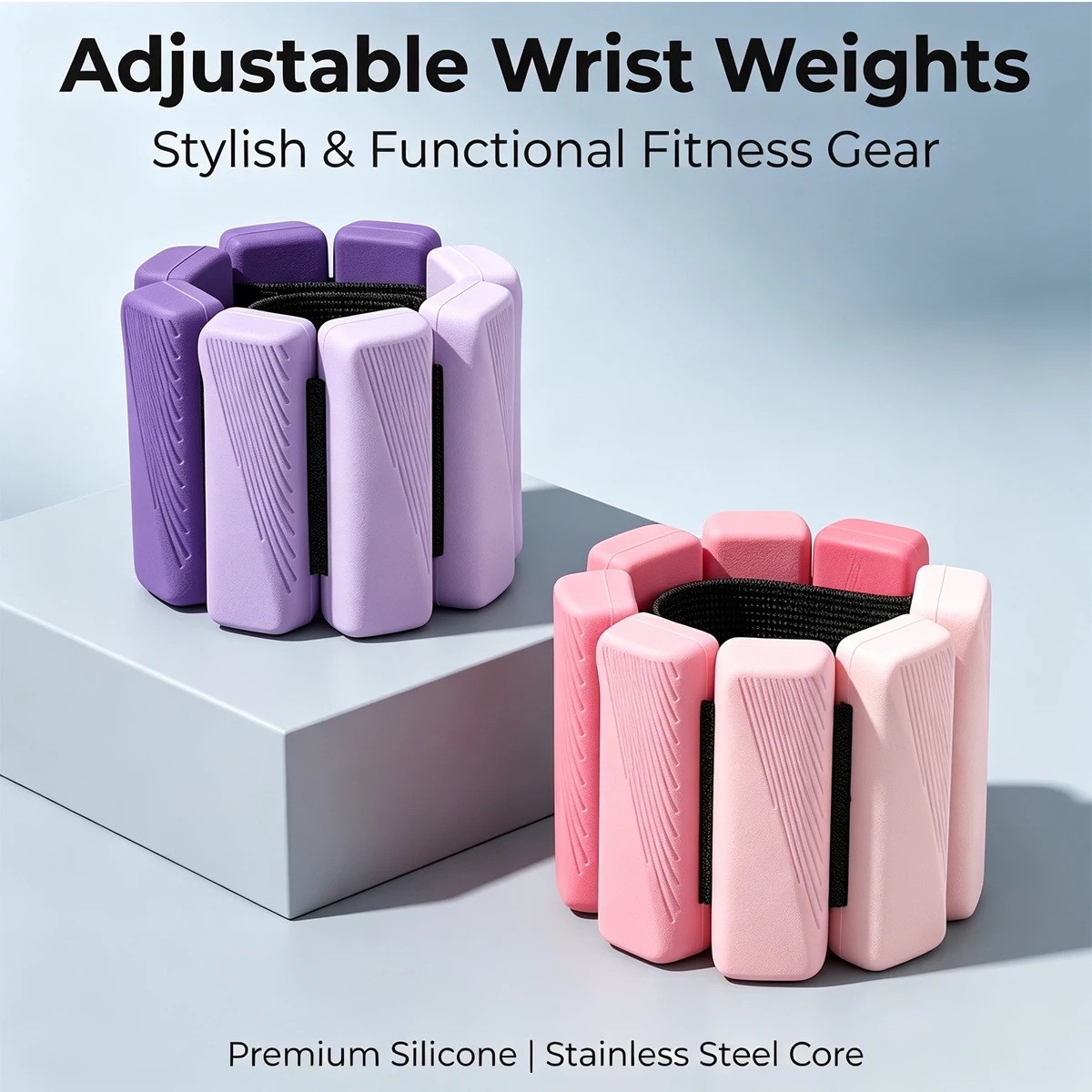 Adjustable Silicone Wrist Ankle Weights 450g/900g Fitness Wristband Bracelet for Gym Running Yoga Outdoor Training