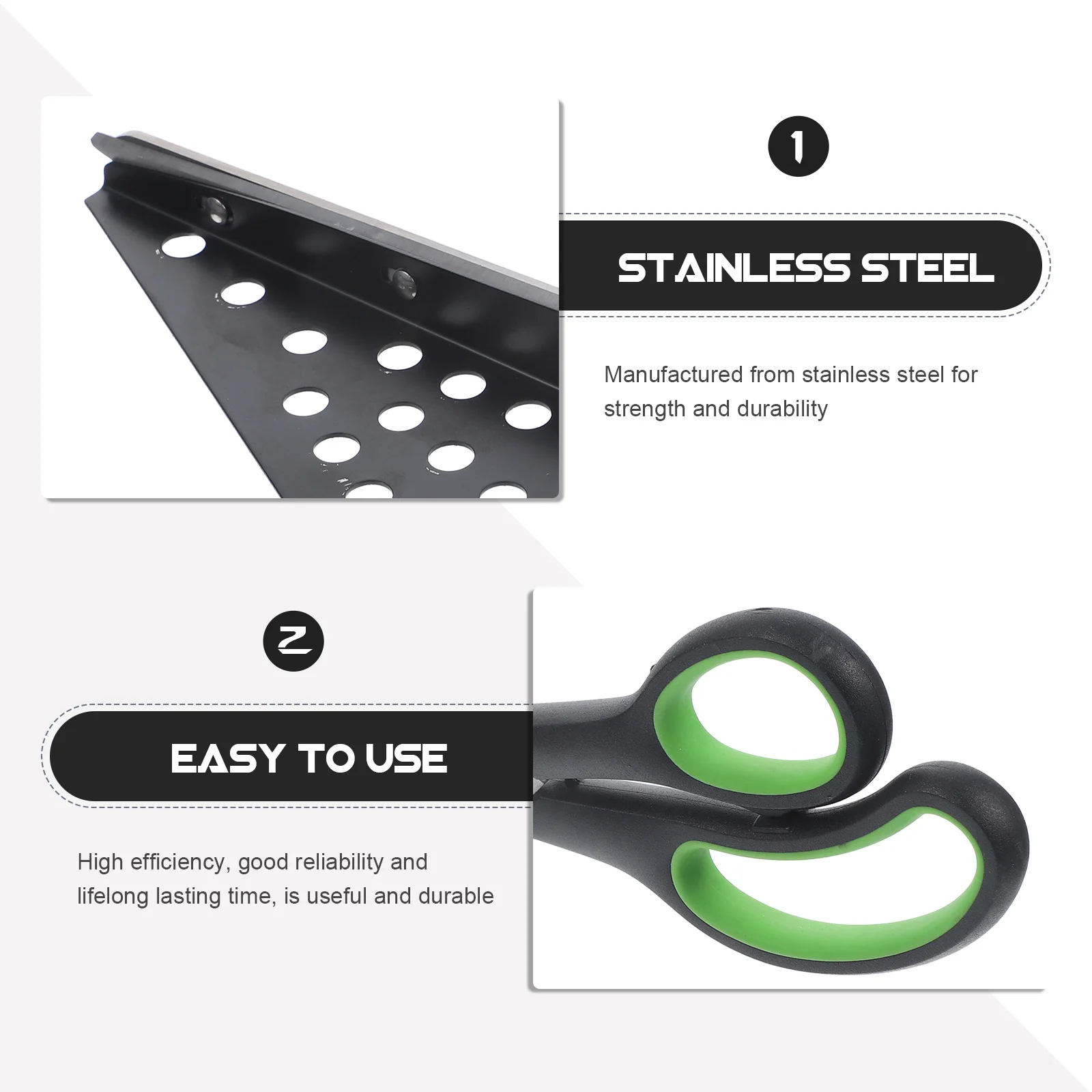 مقص بيتزا فعال من الفولاذ المقاوم للصدأ عالي التحمل للتقطيع السلس في المطابخ المنزلية والمطاعم باللون الأخضر