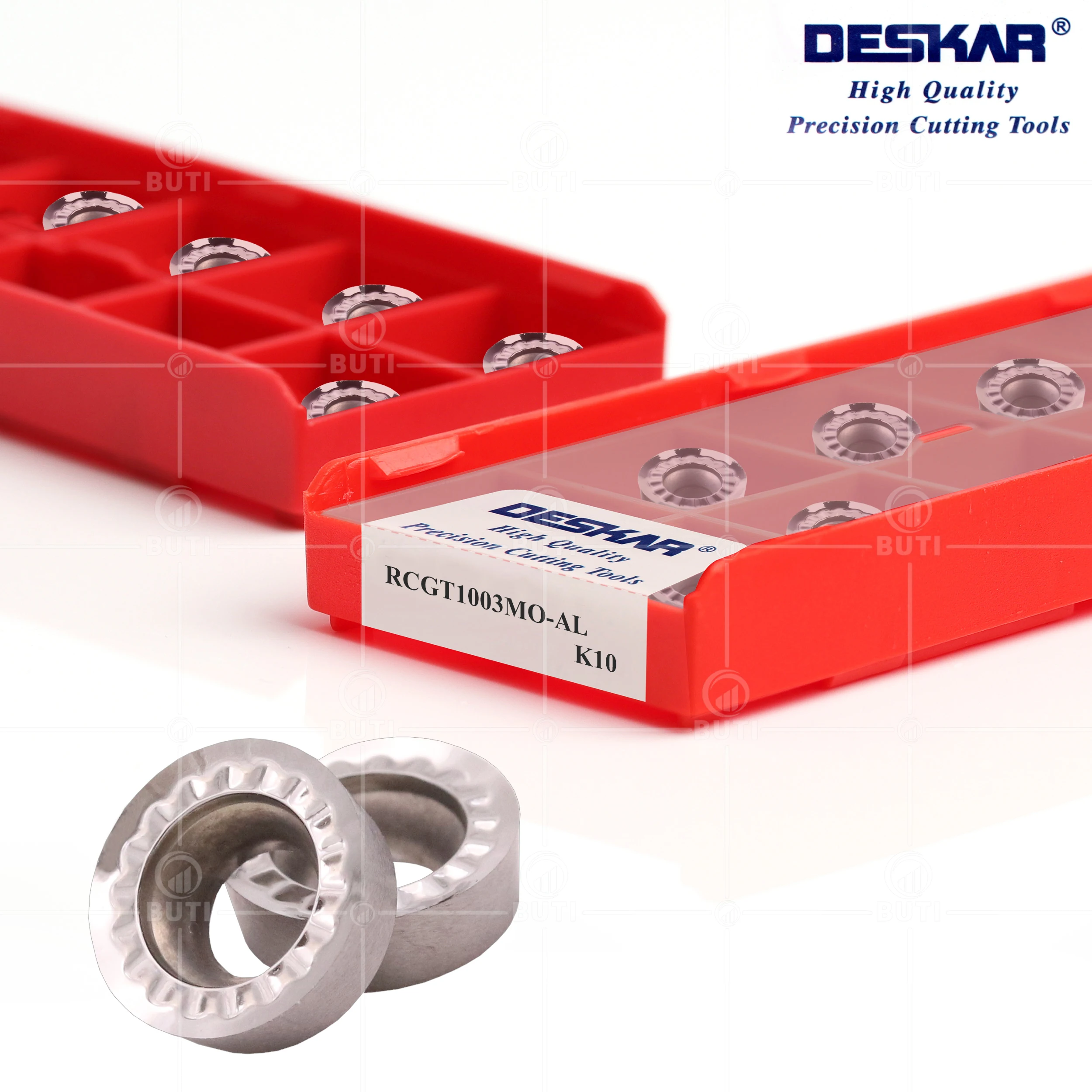 Imagem -02 - Deskar 100 Original Rcgt1003mo-al K10 Lâminas de Corte de Torno Cnc Rcgt Ferramentas de Torneamento para o Processamento de Alumínio