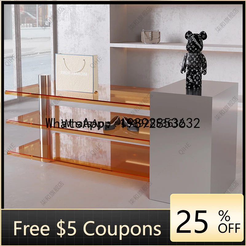 AB  Clothing Store Stainless Steel Island Counter Commercial Display Counter Buyer's Store Flow Counter