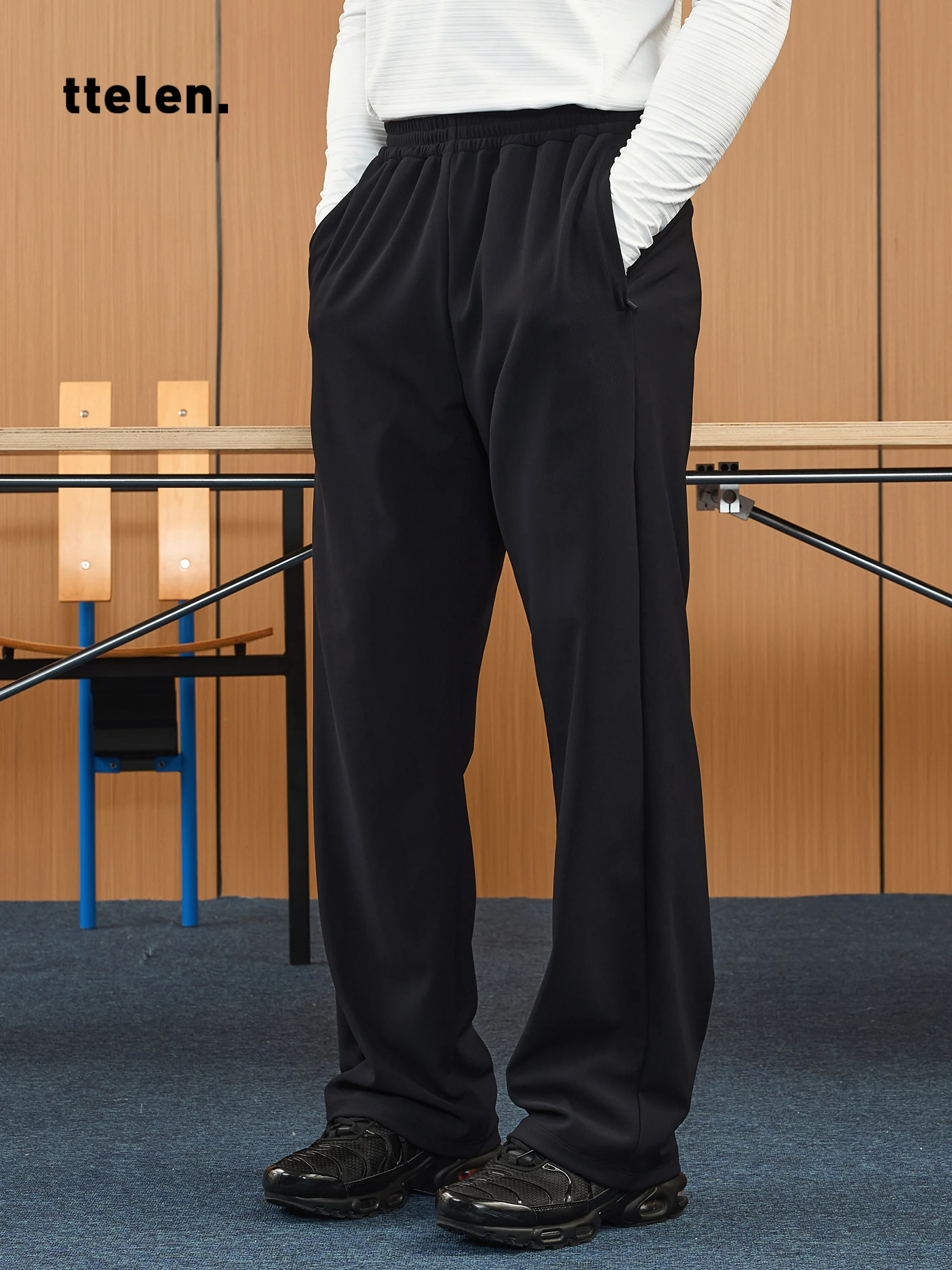 

TTelen мужские повседневные брюки дышащие Qui Dry длинные брюки с удлиняющими прямыми штанинами осенние брюки для отдыха удобная посадка