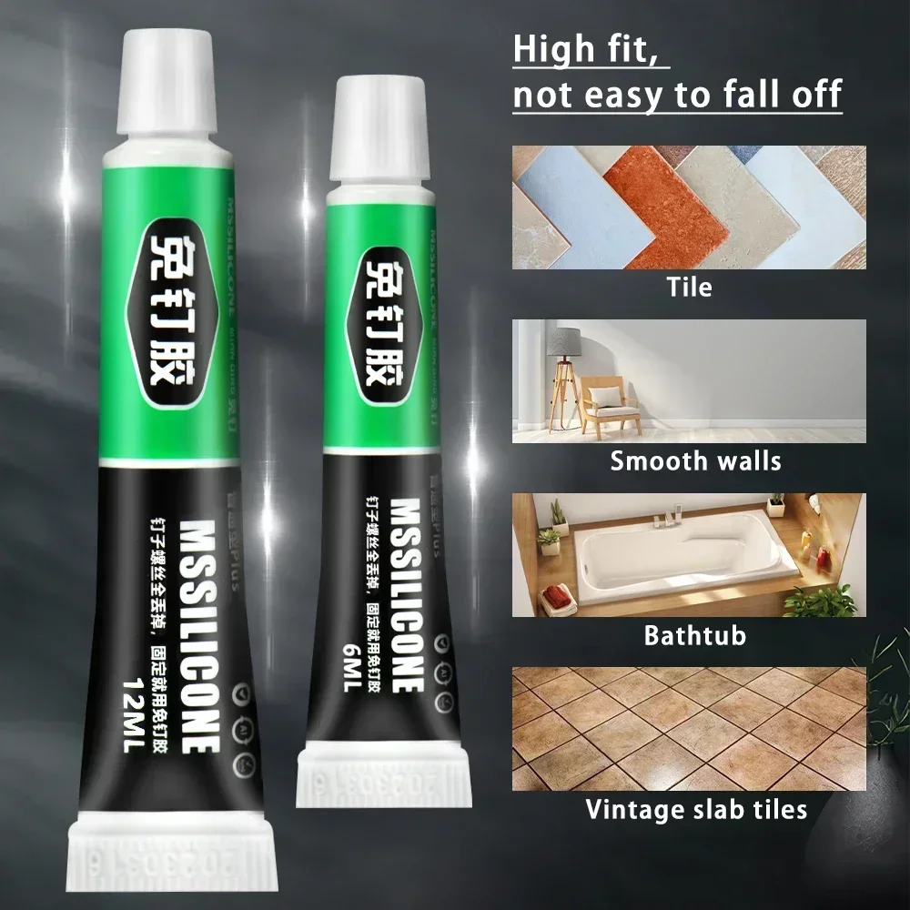 Glass Glue Quick Drying Nail-free Multipurpose with/w Auxiliary Stickers All-purpose Glue High and Low Temperature