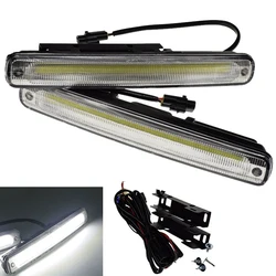 2pcs COB Daytime Running Light Car Auto DRL Fog Light Signal Daytime Running Lamps E4 Car Daylight Strip Lamp Led Work Light Bar