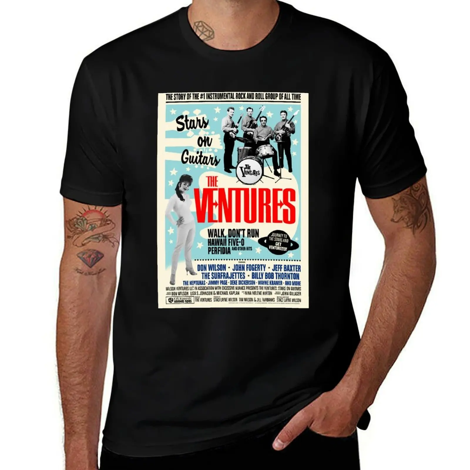 The Ventures Stars on Guitars Movie T-Shirt printed t shirts for man t shirts for man cotton soft T-Shirt