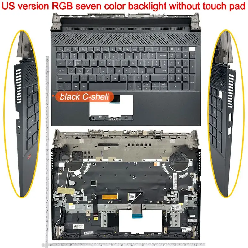 Nowa amerykańska klawiatura RGB z czerwonym podświetleniem do laptopów Dell G15 Ryzen Edition 5530 5515 5520 5510 5511 5521 0R2GPD 0THG34 0DKDXH — zdjęcie produktu 5