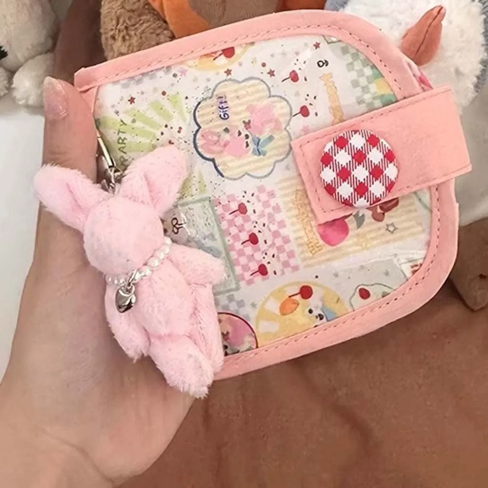 الكرتون الحيوان الدوبامين محفظة نسائية للعملات المعدنية البلاستيكية سعة كبيرة ماكياج صغير أحمر الشفاه حقيبة الكورية نمط مطبوعة حقيبة تخزين ملابس صغيرة