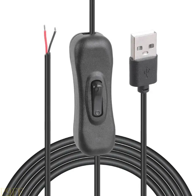

CS1W USB Male 2Pin Wire DIY Pigtail Cable 5V Black USB Power with 2Pin Wire Connector for LED Light Cooling Fan Routers