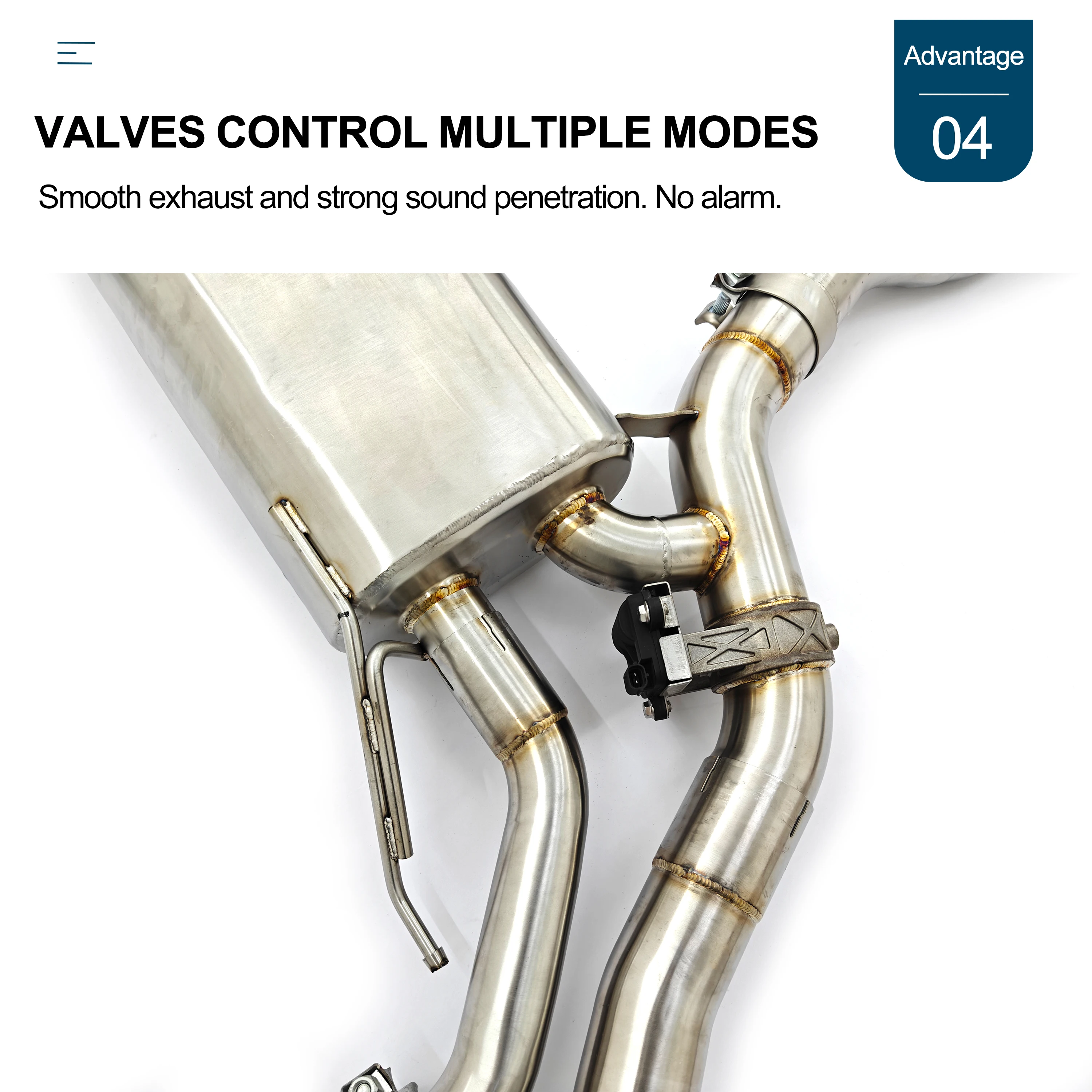عادم CBNT عالي الجودة من الفولاذ المقاوم للصدأ لسيارات BMW S58 X3M G01 X4M G02 3.0T كاتم صوت Valvetronic أنبوب واحد متوسط Catback 4 "أنبوب متوسط