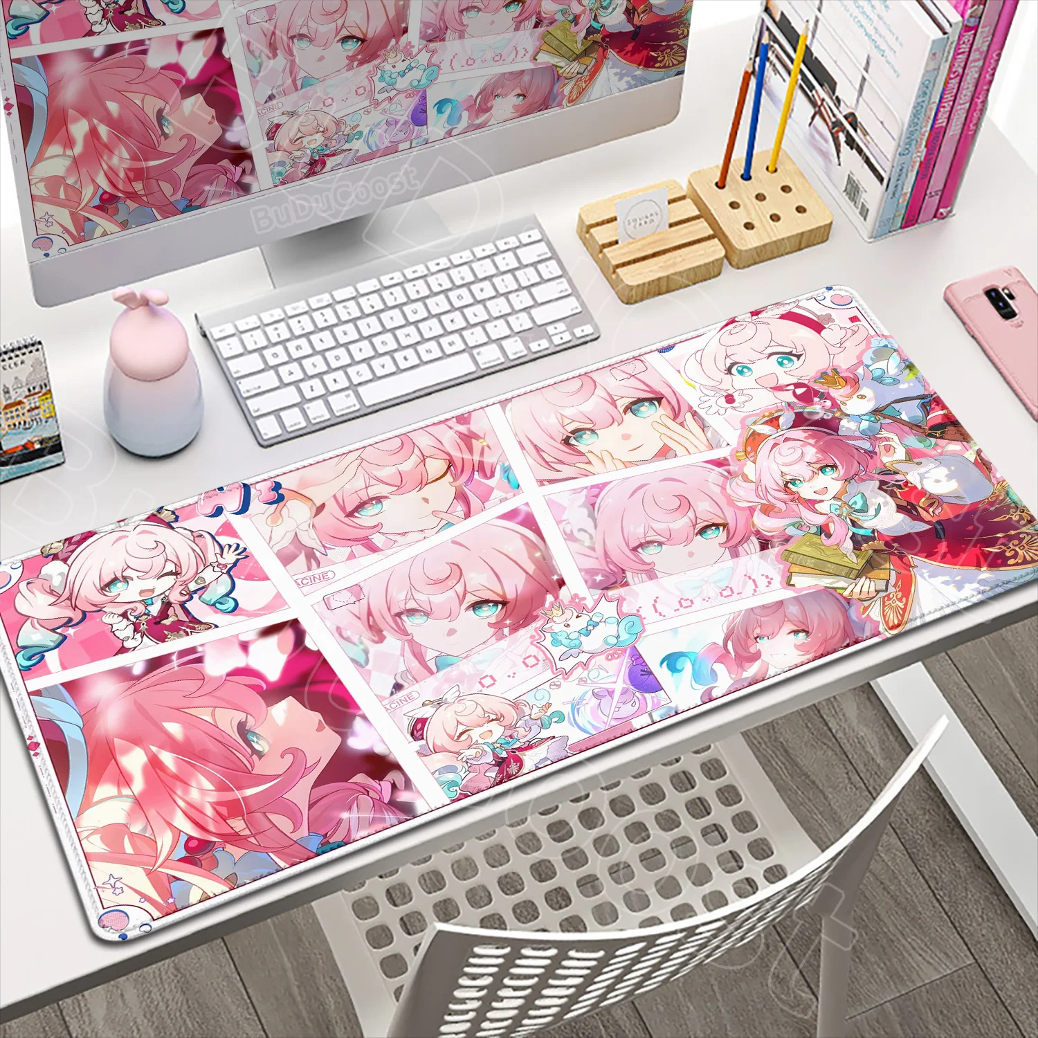 

Pretty Anime Girl Hyacine Castorice Evernight Cyrene Mousepad PC Laptop Gaming Honkai Star Rail Keyboard Mat 900x400mm Mouse Pad