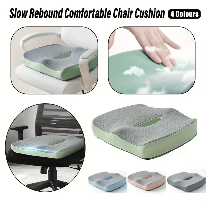 1pc Memory Foam Seat Cushion - 3D Ergonomic Support, Washable Polyester, Car/Office Essentials Home Decor