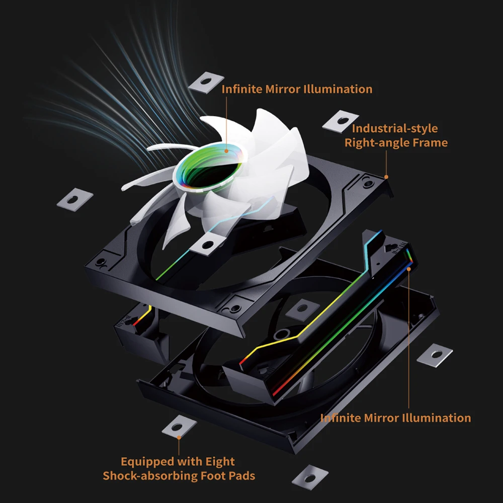 Darkflash DM20 ARGB Pc Case Fan Ventiladores 120mm Pc Infinity Spiegel Ontwerp 4PIN PWM 5V 3PIN Stille Koelventilator luchtkoeler