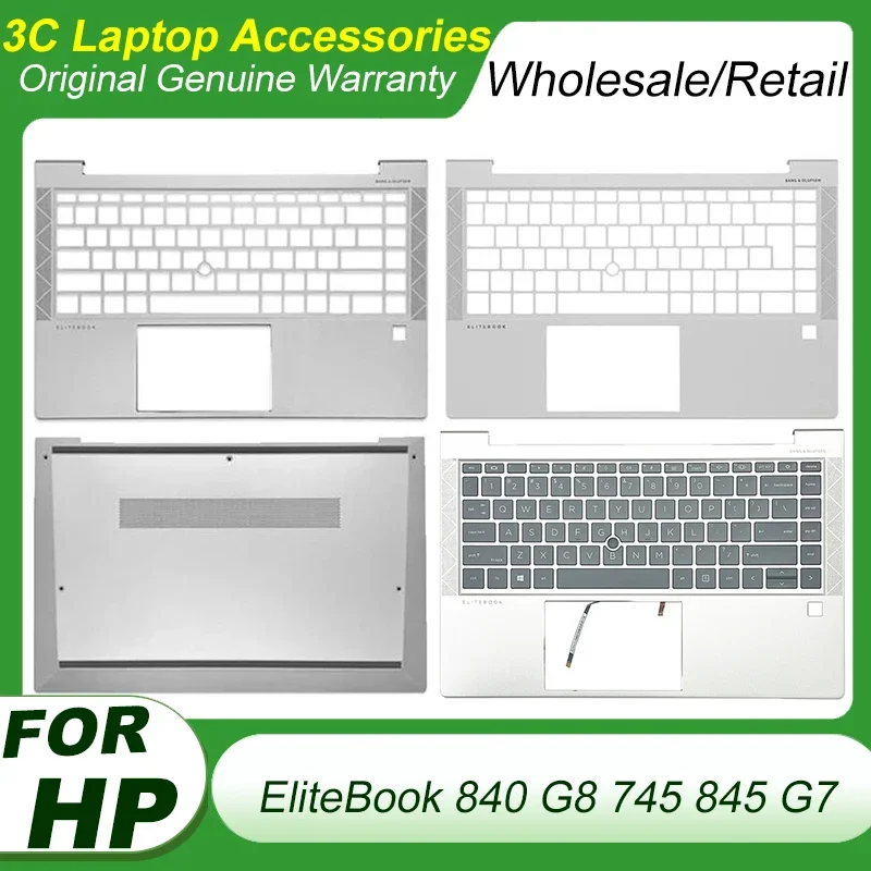 

Новинка, подставка для рук для ноутбука HP EliteBook 840 G8 745 845 G7, верхняя крышка, нижняя, задняя, задняя подсветка, серебристая клавиатура с подсветкой