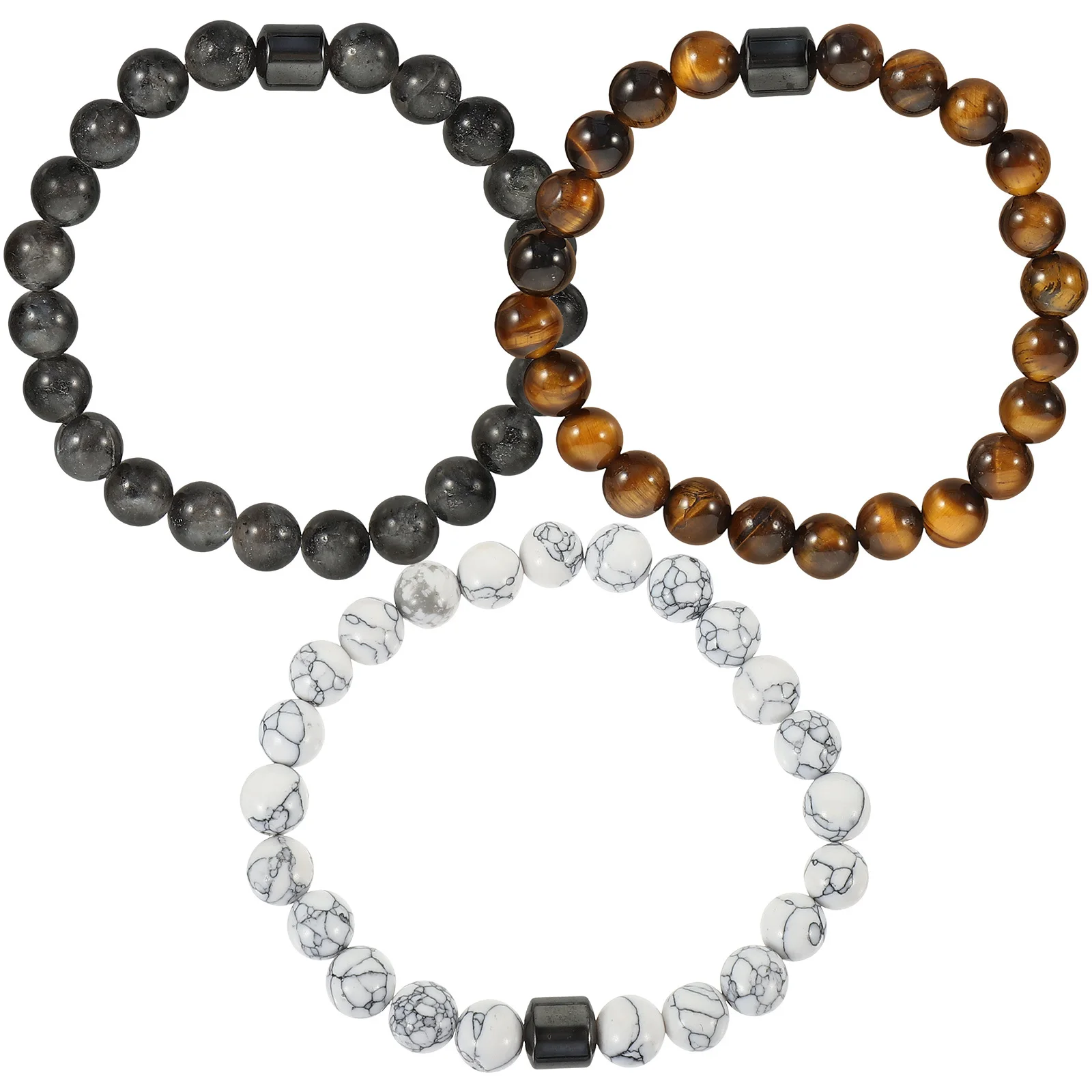 

3Pcs Stone Magnetic Bracelet Adjustable Beaded Bracelet Lightweight Wristband Perfect Gift Stone Bracelets