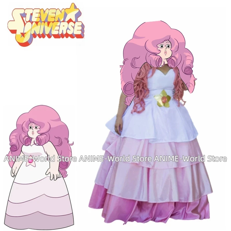 Steven Universe Rose Quartz Pinkl Dress Cosplay Custom Wig Custom size