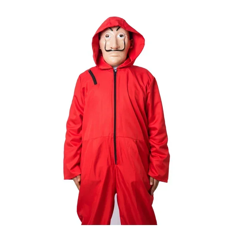 أحدث فيلم الهالوين التأثيري الخيالي بيت المال السرقة لعب الأدوار قناع ورقي عالي القطع زي أحمر بدلة دالي P MN1