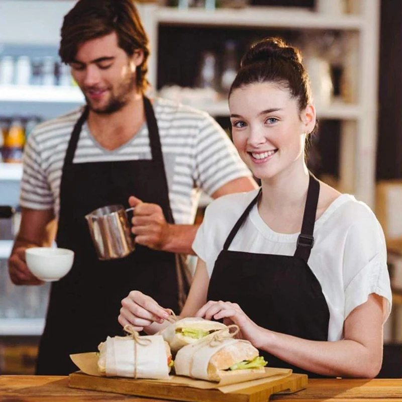 2Pcs Aprons Waterproof For Men Women, Aprons In Cotton Polyester, Aprons Ajustable With 2 Pockets,Bib Aprons For Kitchen