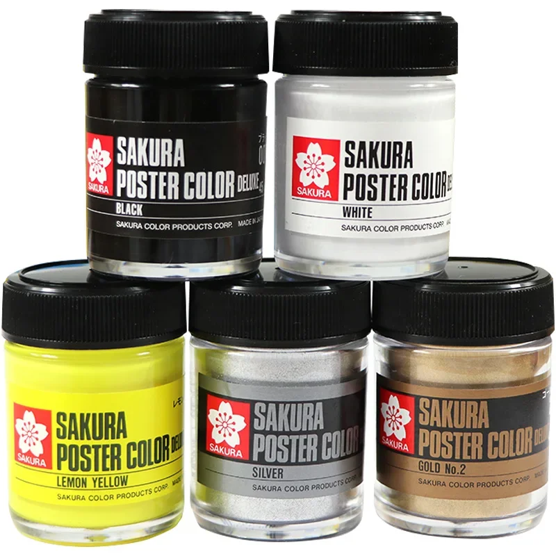 1 Bottle Sakura Poster Color 30ml/45ml Degumming Pigment Gouache Paint Artist Painting Supplies Multi-color Optional